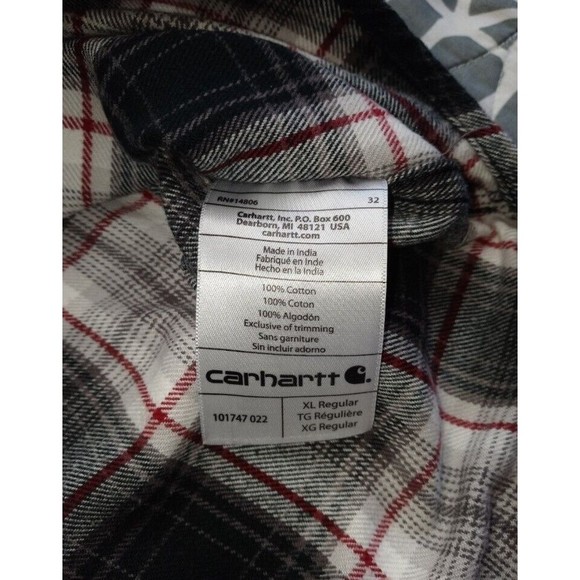 Carhartt Shirt Men's Size XL Heavy Flannel Button Down Relaxed Fit Cotton - Picture 5 of 5